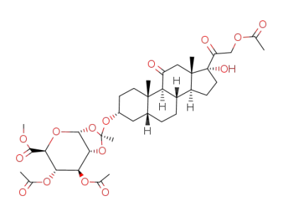 (1S)-methyl α-D-glucopyranuronate cyclic 1,2-(hydrogen orthoacetate) 3,4-diacetate 6-ester with 21-acetoxy-3α,17-dihydroxy-5β-pregnane-11,20-dione